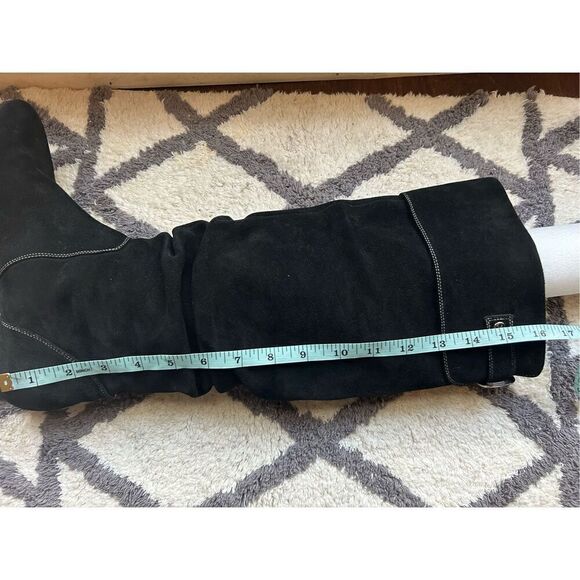 Johnston & Murphy black suede slouchy knee-high boots 7M pull-on casual - Picture 6 of 6